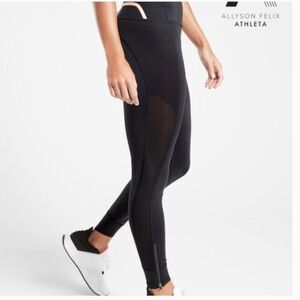 Athleta Allyson Felix Black Legend Mesh 7/8 Legging Womens XXS